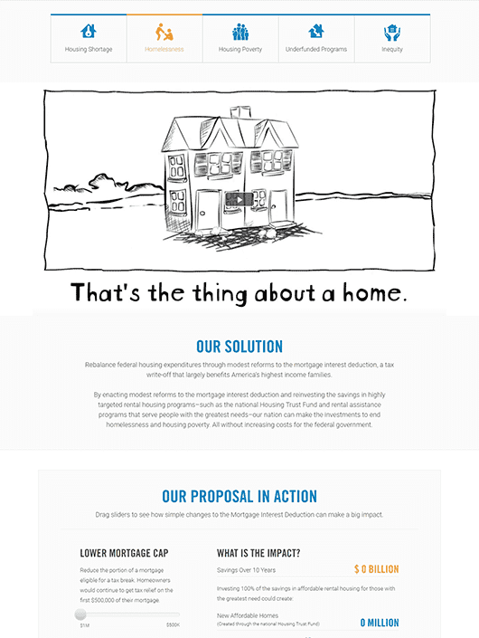 Housing Advocacy Website Design tablet