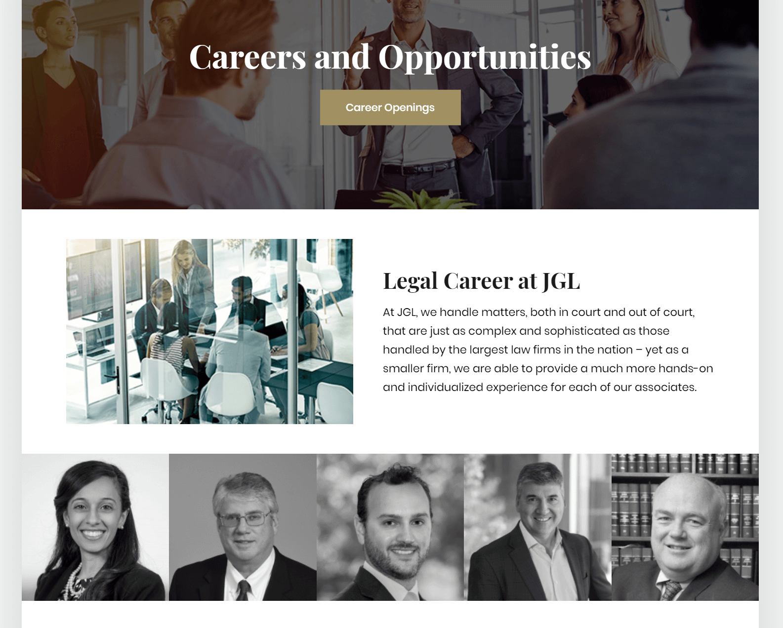 Law Firm Careers Section