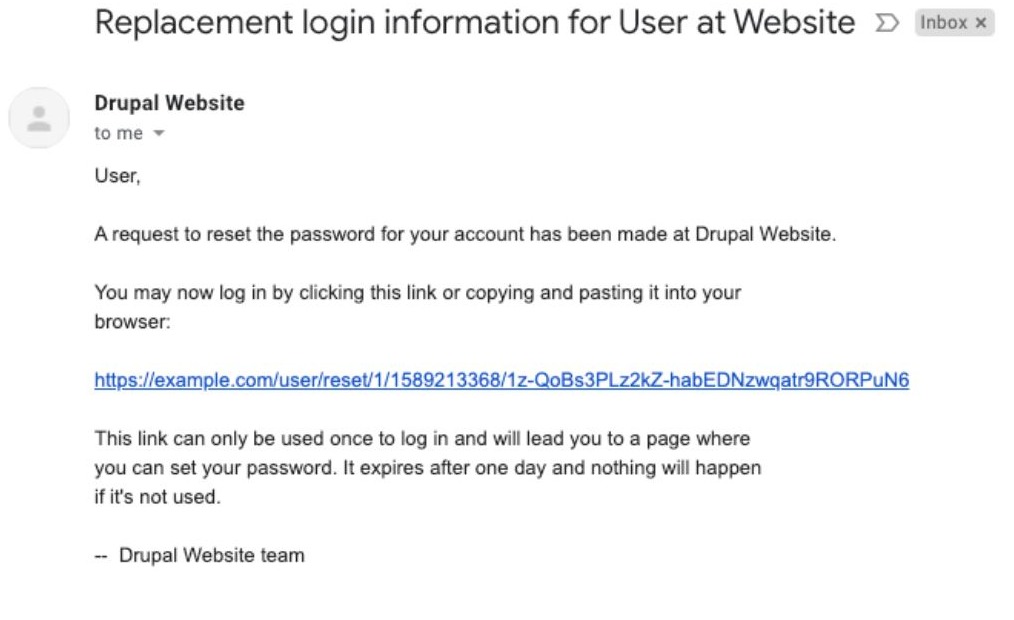 Drupal admin reset