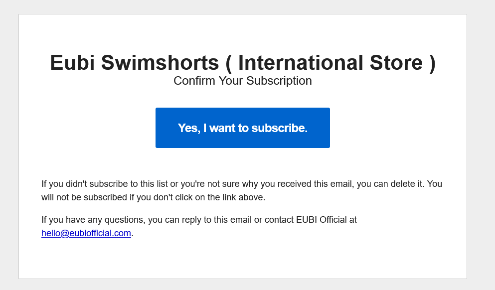 Confirm Email Opt In
