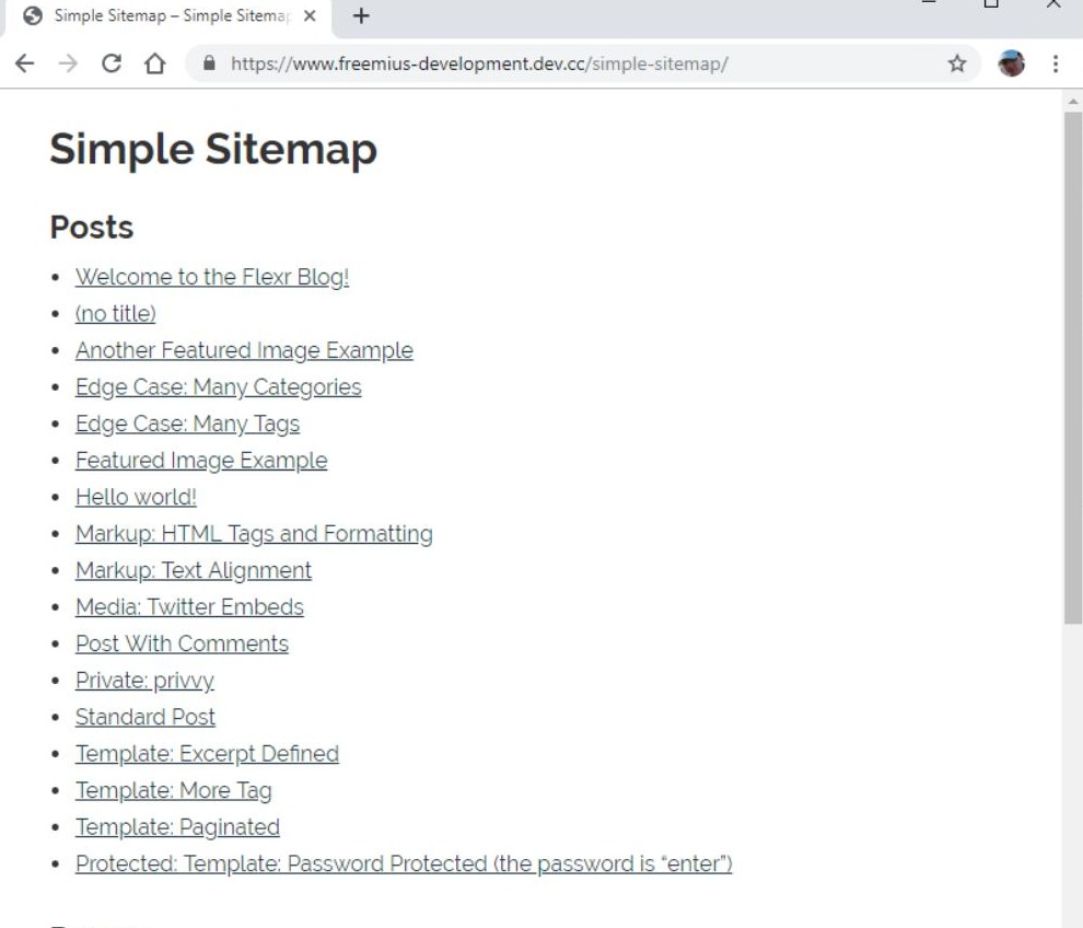 Simple Sitemap
