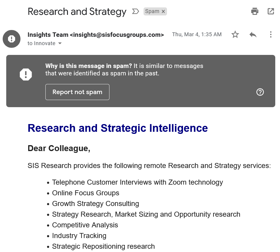 spam email example