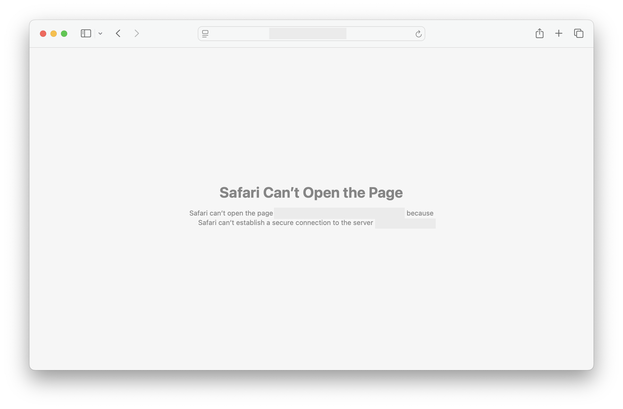 Safari Can’t Establish a Secure Connection to the Server