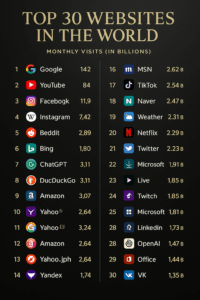 30 best & most popular websites in the world 2025